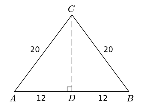 cara menghitung tinggi segitiga sama kaki